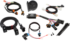 XTC POWER PRODUCTS Self Canceling Turn Signal Kit with Horn for motorcycle, illumination components, and wiring.