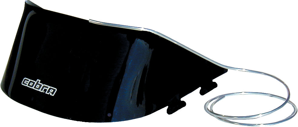 Holeshot Goochi Trim Kit Chrome windshield for motorcycle, showing shiny chrome finish and mounting edges.