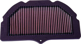 K&N Air Filter 767500 showing the reusable, high-performance filter element with mesh and rubber frame for automotive use