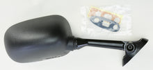 Load image into Gallery viewer, Black right-side motorcycle mirror by Emgo, model Suz 56-9920, shown mounted on a motorcycle handlebar.