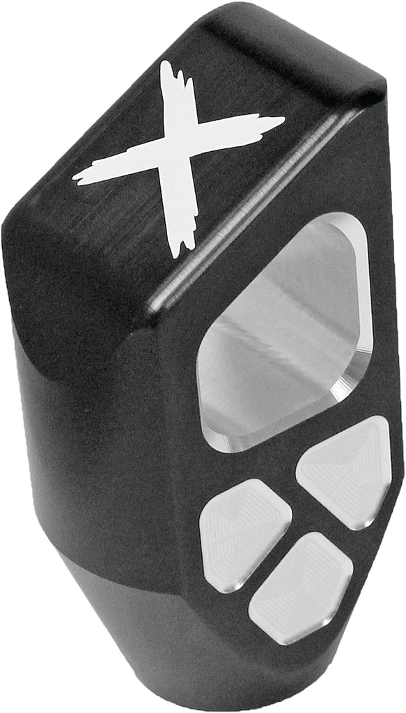 Black ModQuad shift knob for foot controls, showing a close-up view of the textured surface and mounting base.