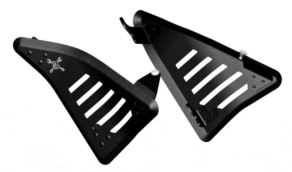 Black Burly Brand slash cut side cover set for body, featuring sleek, protective side covers with slash cut design.