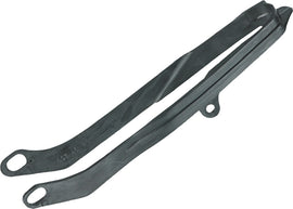 Acerbis black chain slider for motorcycle, showing the textured rubber and mounting points on the metal base.