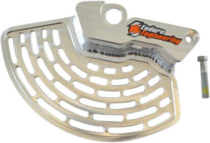 Enduro Engineering front brake rotor guard for Yamaha motocross bike, made of durable material with mounting brackets visible.