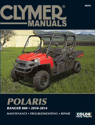 Clymer Polaris Ranger repair manual showing detailed pages and diagrams for troubleshooting and maintenance of Polaris Ranger vehicles