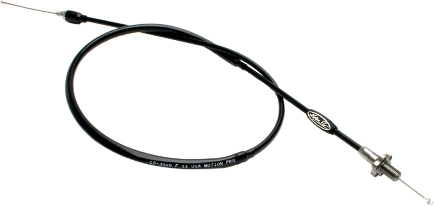 Motion Pro T3 Slidelight throttle cable for motorcycles, showcasing the flexible cable with connectors at both ends.