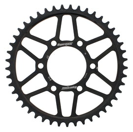 Steel 45-tooth Supersprox rear sprocket for Suzuki GSX-R750, black finish with 530 chain compatibility