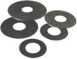 Fox suspension valve disc, 1.250 inch outer diameter, 0.377 inch inner diameter, 0.008 inch thickness, close-up view.