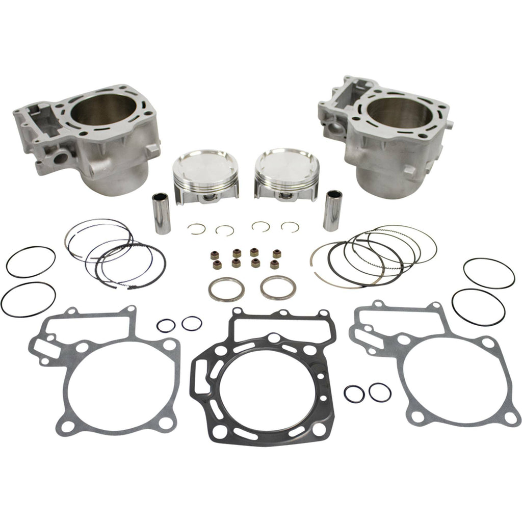 Cylinder Works engine cylinder kit with honed finish and 8.8:1 compression ratio, featuring detailed machining and branding.