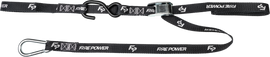 Fire Power 1-inch black tie-down straps, soft-tie design, packaged in a 2-pack, used for securing cargo and equipment.