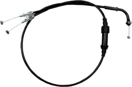 Motion Pro black vinyl throttle pull cable for motorcycle control lines, showing the cable with metal fittings and black outer sheath.
