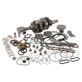 Vertex complete engine rebuild kit for WR00051, showing engine components and parts laid out on a work surface.