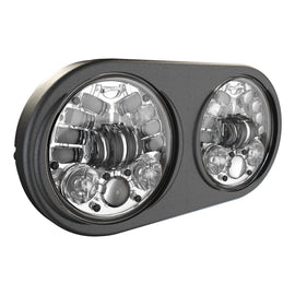 JW Speaker adaptive LED headlight for 1998-2013 Harley-Davidson Road Glide, chrome finish, high-performance motorcycle illumination.