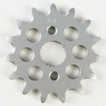 Load image into Gallery viewer, Steel Fire Power Front CS Sprocket 15T-420 Hon with gear teeth and mounting holes, designed for motorcycle drivetrain.