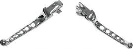 Chrome HardDrive 5-Hole Lever Set for Big Twin 2007-2017 motorcycles, showing detailed close-up of levers on a motorcycle handlebars.