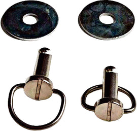 HardDrive luggage hard drive bail mount fastener studs OEM 90834-85B and 866-01030, close-up view of the fastener studs.