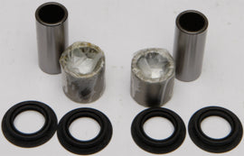 All Balls swingarm bearing kit for motorcycle suspension, showing multiple bearings and components in a close-up image.