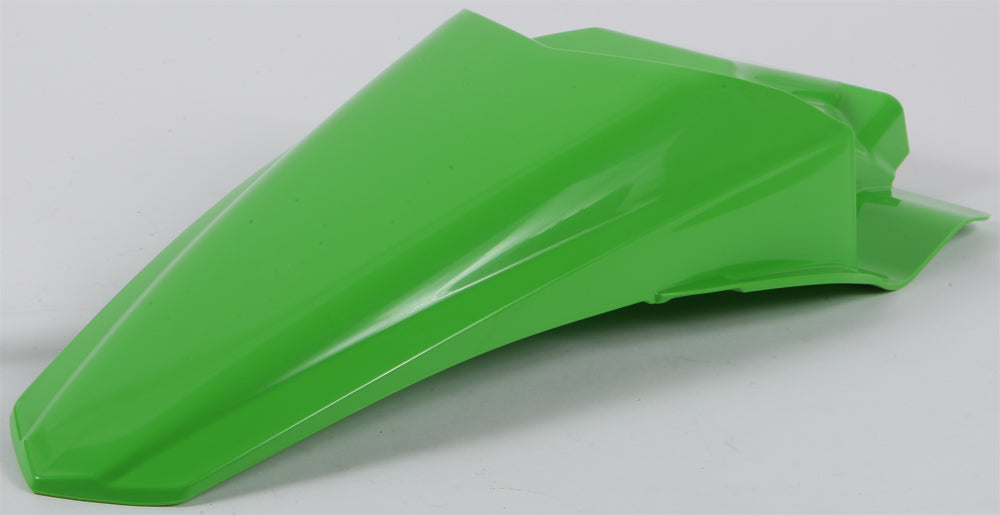 Acerbis green rear fender for street motorcycles, durable plastic construction, designed for off-road and street bike protection.