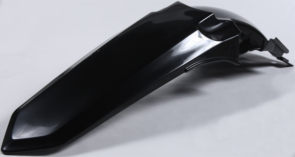 Black Polisport Plastics rear fender for Yamaha YZ250 motocross bike, part number 64-5654, shown on the motorcycle.