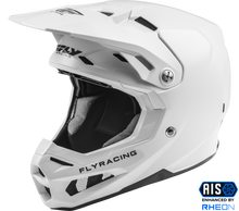 Load image into Gallery viewer, Fly Racing Formula Carbon solid helmet in white, size medium, featuring a sleek aerodynamic design and lightweight construction.