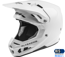 White Fly Racing Formula Carbon Solid Helmet in large size, showcasing the aerodynamic design and sleek finish.