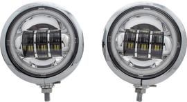 Letric Lighting Co 4.5-inch LED assembly with chrome shell halo, designed for illumination and decorative lighting.