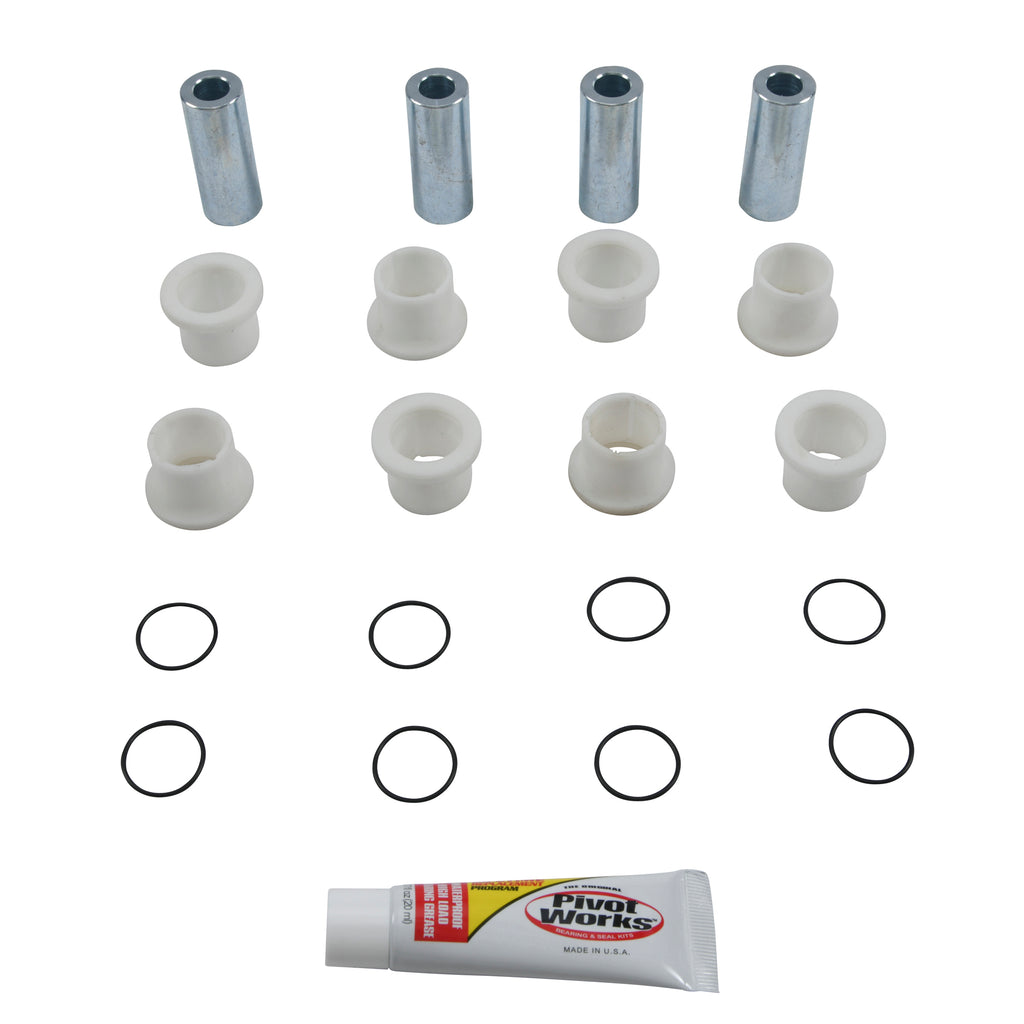 Pivot Works A-Arm Bearing Kit for Can-Am Maverick, includes bearings and hardware for suspension maintenance, shown in the image.