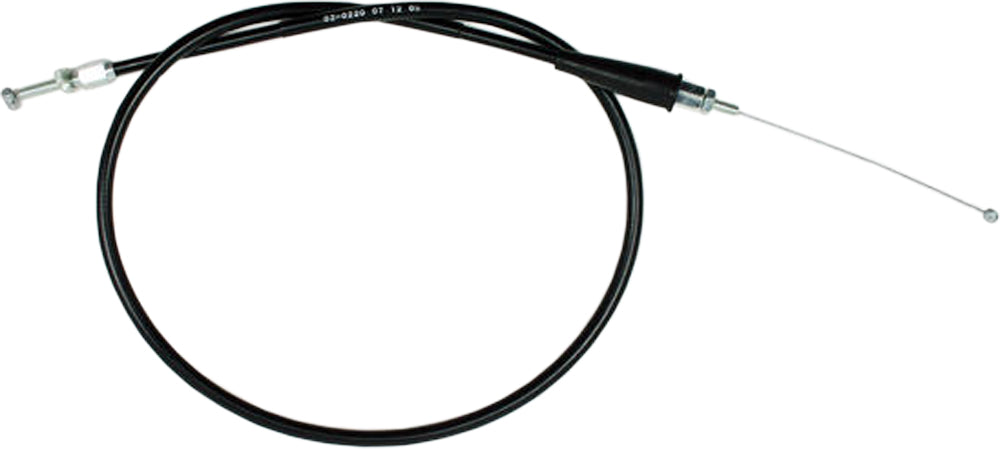 Motion Pro black vinyl throttle push cable 70-2220 for motorcycle control lines, showing the cable and fittings.