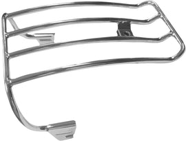 HardDrive Solo Luggage Rack in chrome for 1997-1999 Softail motorcycles, designed for easy mounting and durable storage.