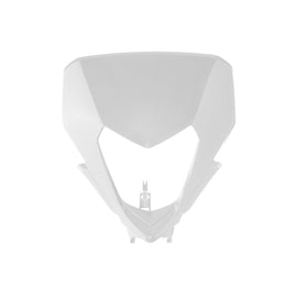 Polisport Plastics Sherco headlight mask in white, designed for SE/SEF models, with a sleek, protective plastic cover.