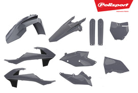 Polisport Plastics Nardo Grey plastic body kit with panels and parts for motorcycle or ATV, model 64-90825.