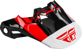Fly Racing Formula Vector helmet visor in red, white, and black for medium-large size motorcycle helmet, model 73-47233M.