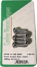 Load image into Gallery viewer, Gardner-Westcott front brake rotor Allen bolts for all cast wheels, shown in a close-up of the bolts on the wheel.