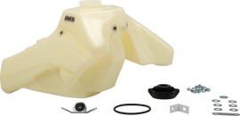 IMS Fuel Tank Natural 2.4 Gal with black cap, made of durable plastic, designed for efficient fuel storage and transportation.