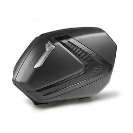 Pair of GIVI V37 side cases in black with smoke lens, 37-liter capacity, designed for motorcycle luggage storage.