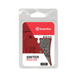 Brembo Prime Sa brake pads sintered for high-performance braking, showing the metal friction surface and brake pad structure.