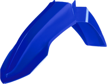 Load image into Gallery viewer, Blue Polisport Plastics front fender for Yamaha 64-859765 off-road motorcycle, made of durable plastic with mounting points.