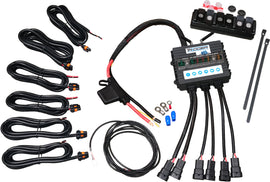 BLU Trigger 6 Switch System 71-9157 electrical device with multiple switches and wiring components, mounted on a panel.
