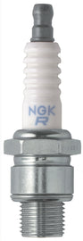 NGK 7447/10 2-BUZ8H spark plug showing metal electrode and ceramic insulator for vehicle ignition system.
