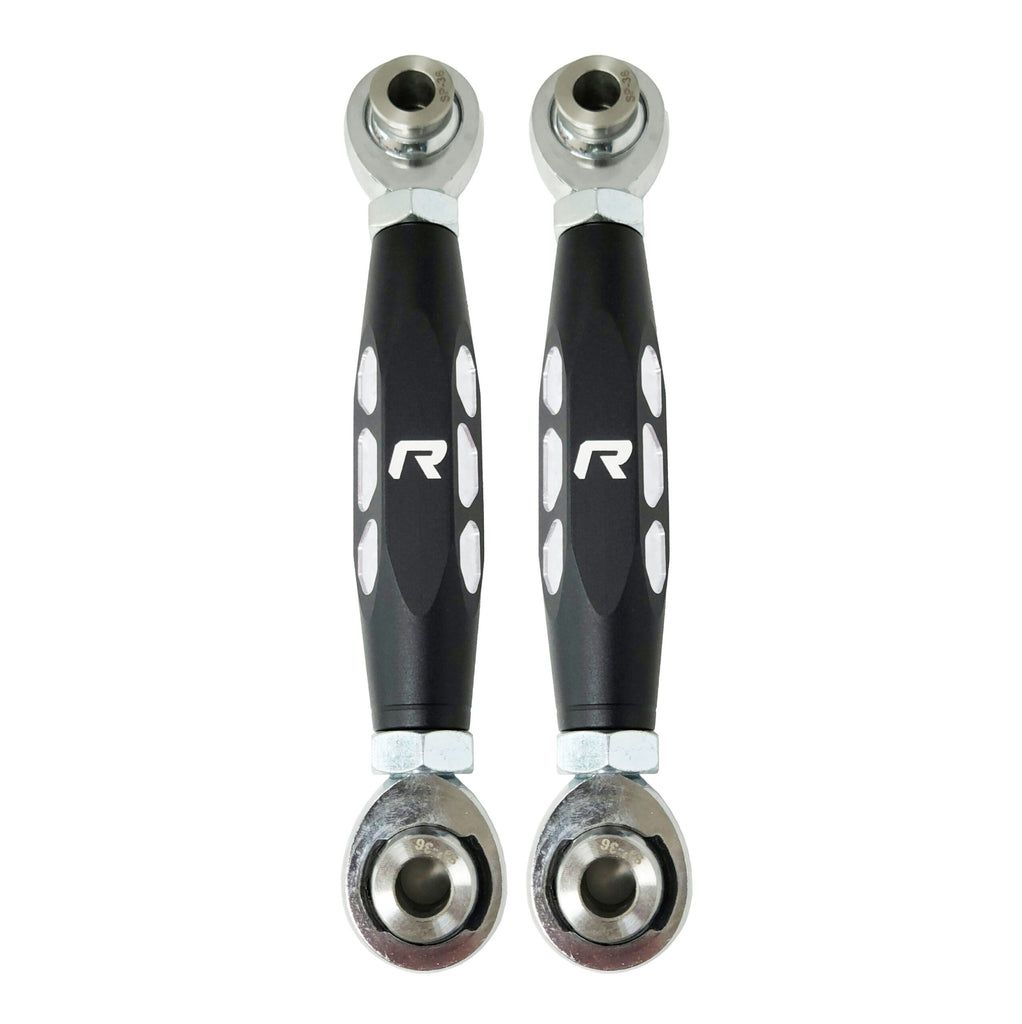ModQuad front sway bar links for suspension, part number 28-70076, shown installed on a vehicle's suspension system.
