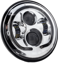 Load image into Gallery viewer, Letric Lighting Co 7-inch LED headlight with chrome halo for Indian motorcycles, showcasing its sleek, modern illumination design.
