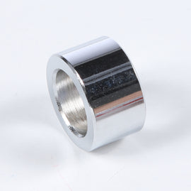 HardDrive chrome drive axle spacer 41594-73, 3/4 inch by 0.645 inch, shown in image with shiny metal finish.