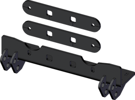 KFI Products UTV plow mount bracket for secure attachment, shown in black metal with mounting holes for easy installation.