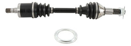 All Balls heavy-duty front axle with six ball bearings, durable motorcycle or ATV axle component, black and metal finish.