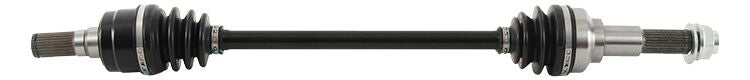 All Balls heavy-duty rear drive axle with six ball bearings, designed for durable motorcycle or ATV performance.