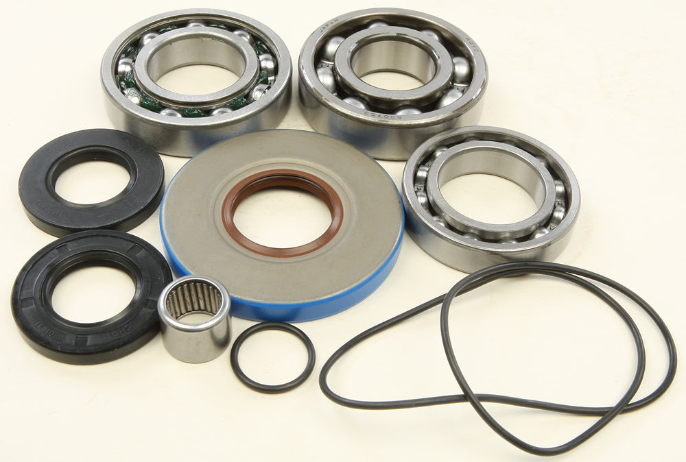 All Balls rear differential bearing and seal kit 22-52107 showing bearings, seals, and installation components for vehicle repair.