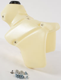 IMS Fuel Tank Natural 3.2 Gal for motorcycles, showcasing the black, cylindrical fuel tank with mounting features.
