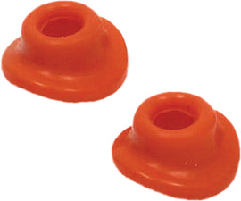Orange DRC Air Valve Mud Guards 634-8042O for motorcycle protection, showing the durable plastic construction and mounting design.