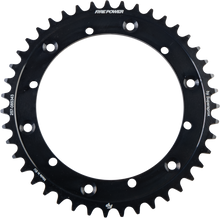 Load image into Gallery viewer, Fire Power Steel 43T rear sprocket for off-road bikes, black finish, durable metal construction, with gear teeth visible.