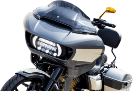 LED Sharktooth turn signal light with black and chrome filter for 2015 and up motorcycles by LETRIC LIGHTING CO.